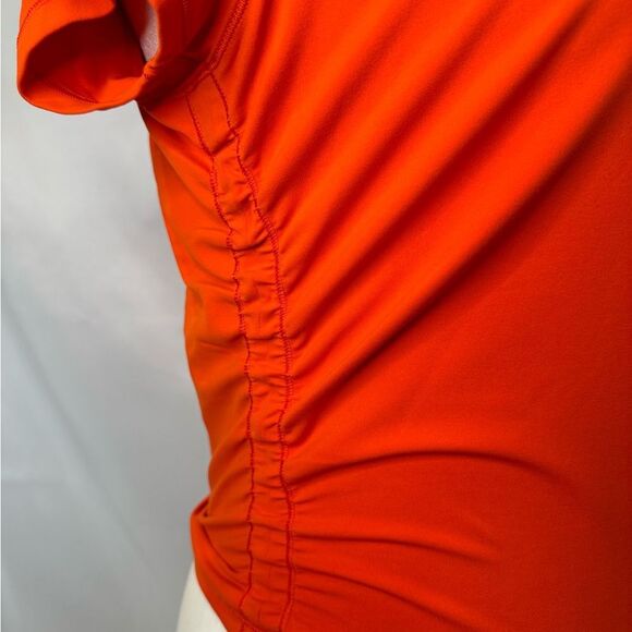 Lululemon Orange-Red Ruched Tee - Picture 4 of 7